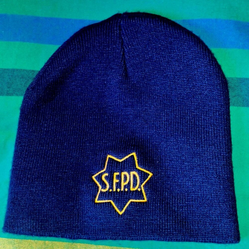NWOT San Francisco Police Department navy blue with yellow embroidery